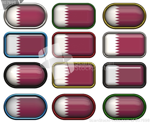 Image of 12 buttons of the Flag of Qatar