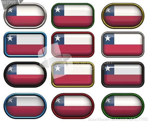 Image of twelve buttons of the Flag of Chile
