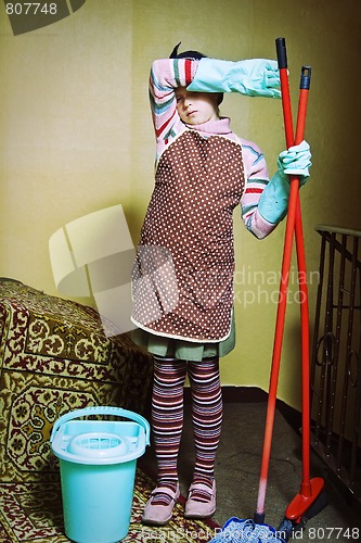 Image of Little cleaning lady