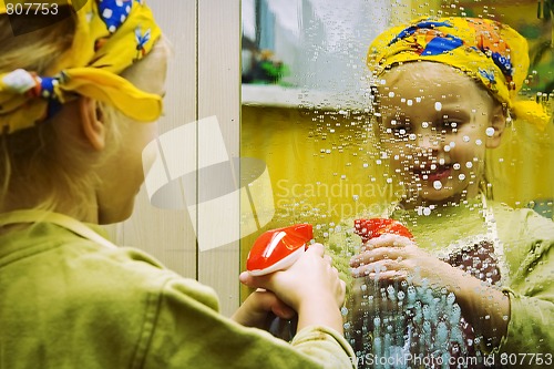 Image of Little cleaning lady