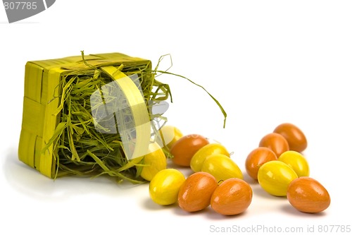 Image of Easter eggs and basket