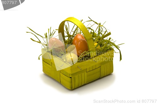 Image of Easter eggs and basket