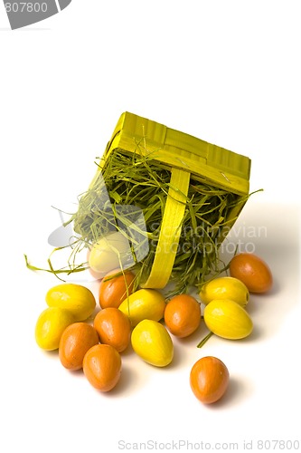 Image of Easter eggs and basket