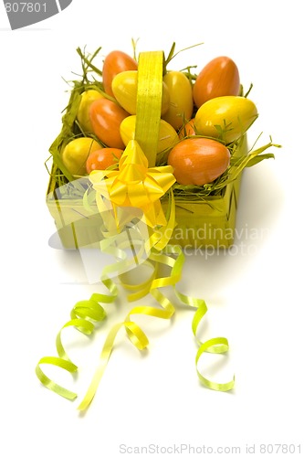 Image of Easter eggs and basket