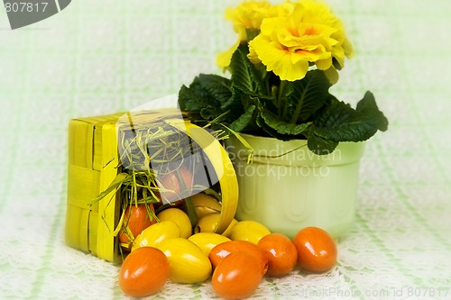 Image of Yellow orange easte basket