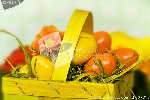 Image of Yellow orange easte basket