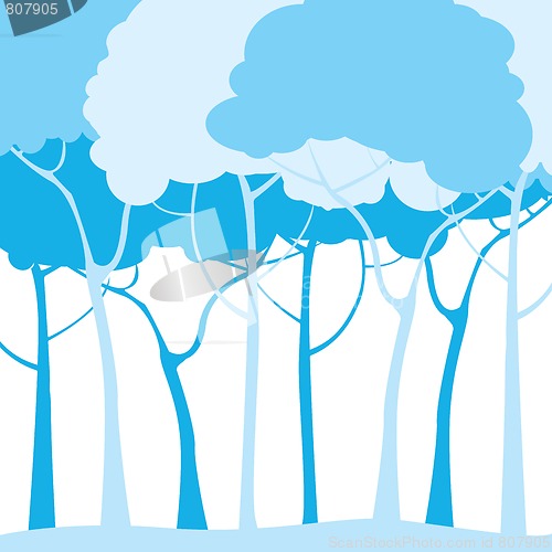 Image of blue trees