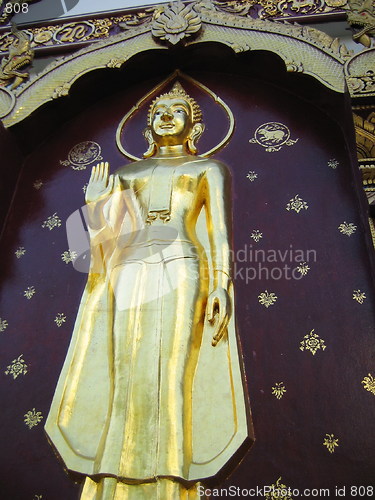 Image of Buddha on a temple. Chiang Mai. Thailand