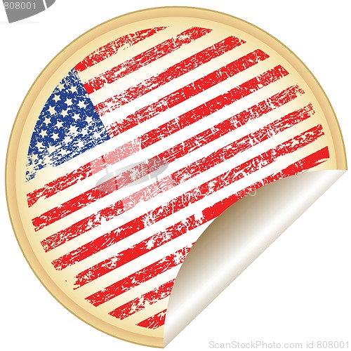 Image of sticker with U.S.A flag