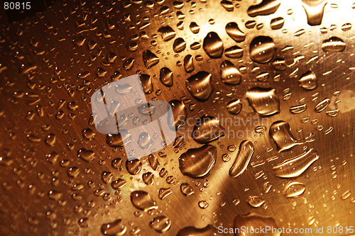 Image of Water Drops over Metal