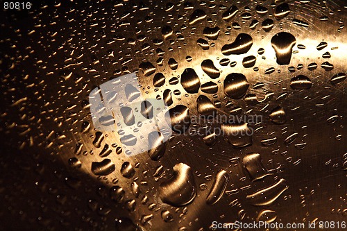 Image of Water Drops over Metal