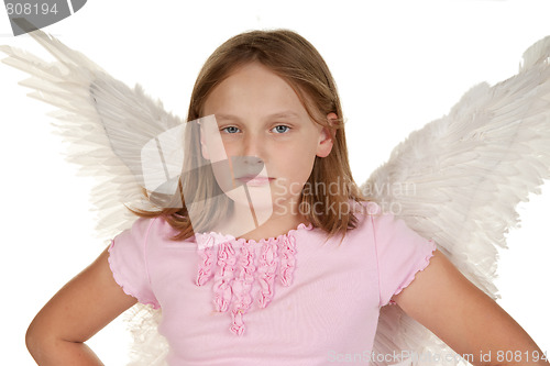 Image of angry little fairy angel girl