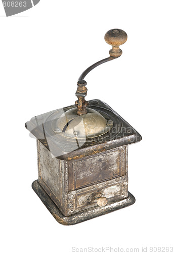 Image of Old coffee grinder isolated