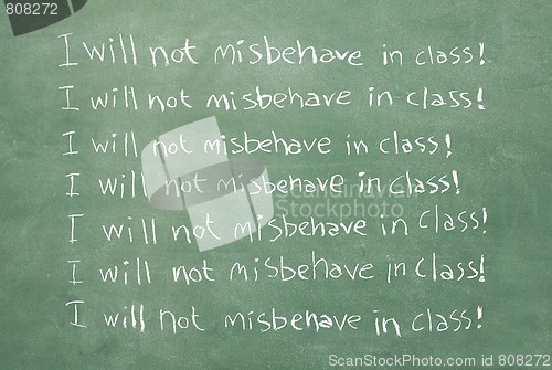 Image of I will not misbehave in class!