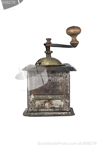 Image of Old coffee grinder isolated