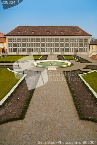 Image of orangerie greenhouse and garden