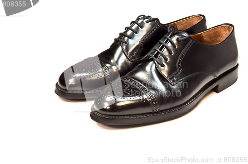 Image of Black men's leather shoes