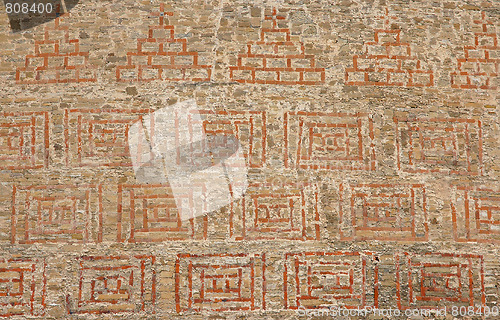 Image of Castle stone wall with  ornament