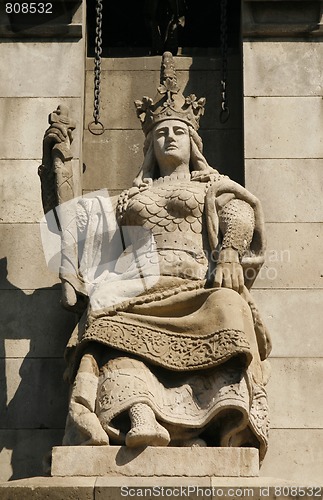 Image of Statue Of Queen Isabella, part of Columbus Monument, Barcelona, 