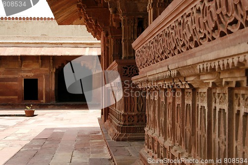 Image of Temple yard in Fatehpur Sikri temple complex, Rajasthan, India