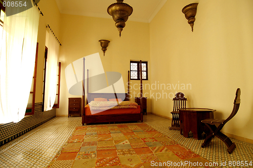 Image of Beautiful authentic arabic bedroom (Morocco)