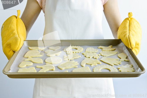 Image of Baking sheet with cookies