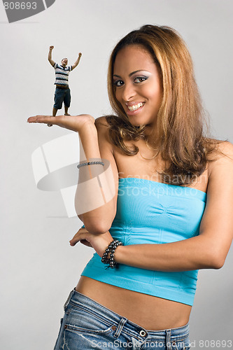 Image of Girl Holding a Mini Man