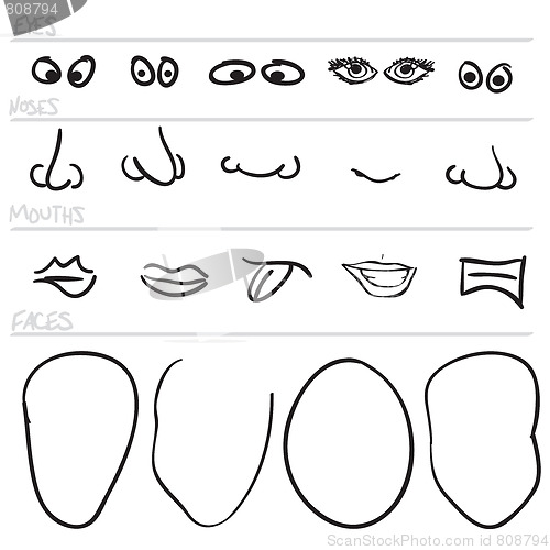 Image of Cartoon Face Parts