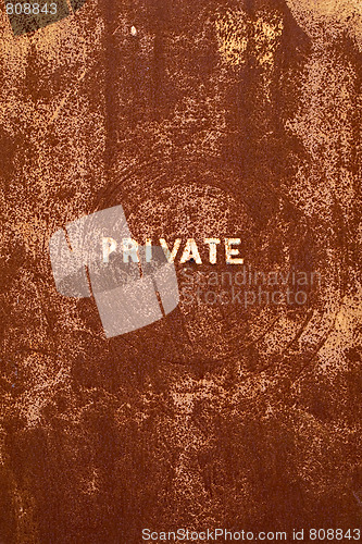 Image of Rusted PRIVATE Entranceway