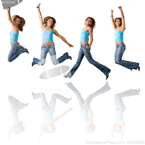 Image of Happy Girl Jumping