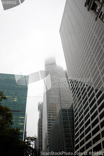 Image of Foggy City Skyscrapers