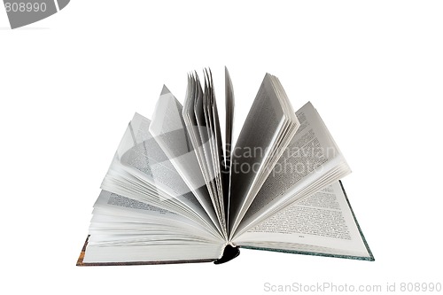 Image of Opened book isolated in white