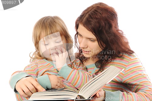 Image of Mom and daughter reading book