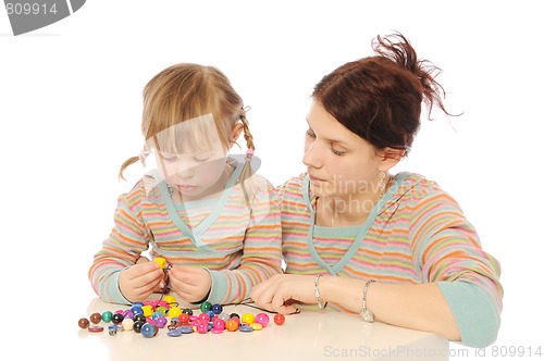 Image of making first necklace