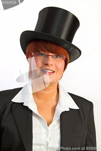 Image of Attractive woman with hat