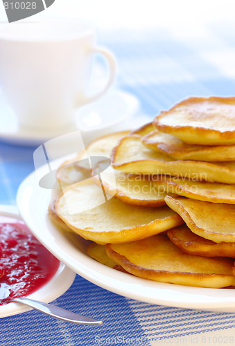 Image of Small pancakes - traditional Russian cuisine