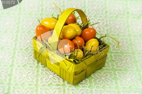 Image of Yellow orange easte basket