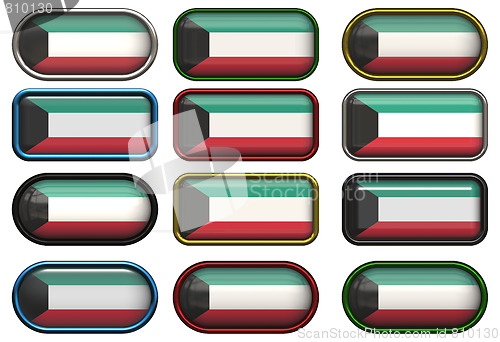 Image of twelve buttons of the Flag of Kuwait