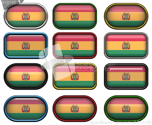 Image of twelve buttons of the Flag of Bolovia