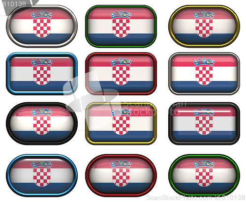 Image of twelve buttons of the Flag of Croatia