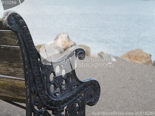 Image of Old bench on wharf