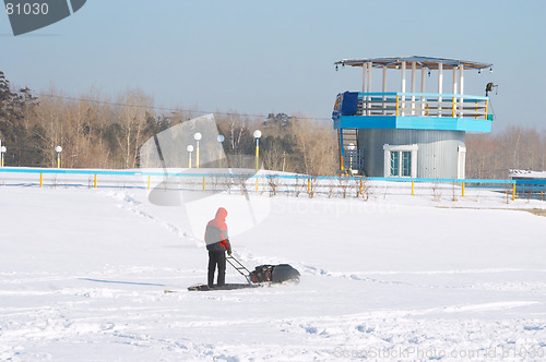 Image of Man at motorsledge