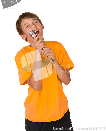 Image of boy singing karaoke