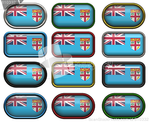 Image of twelve buttons of the Flag of Fiji