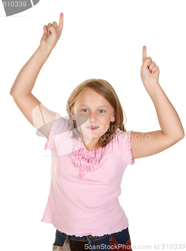 Image of girl doing the winners dance