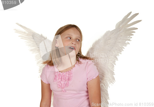 Image of young girl with angel fairy wings