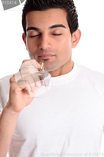 Image of Man or customer smelling perfume  cologne