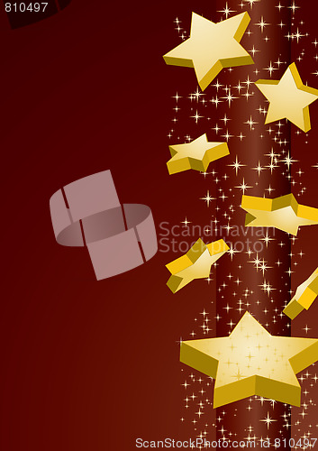 Image of Golden stars on brown background