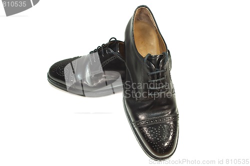 Image of Black men's leather shoes