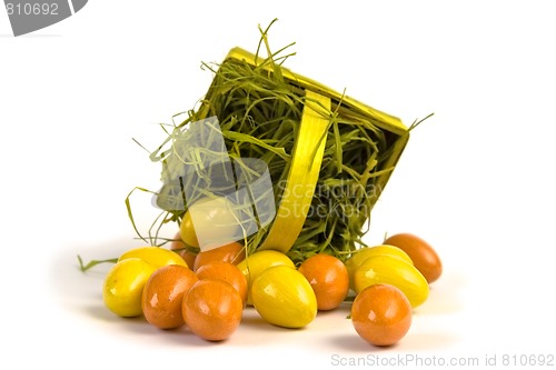 Image of Easter eggs and basket